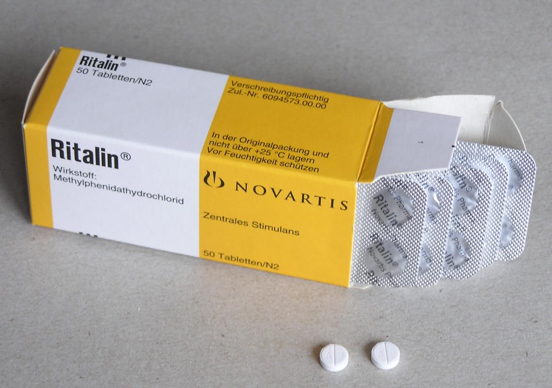 Упаковка препарата «Риталин» (Ritalin, метилфенидат).