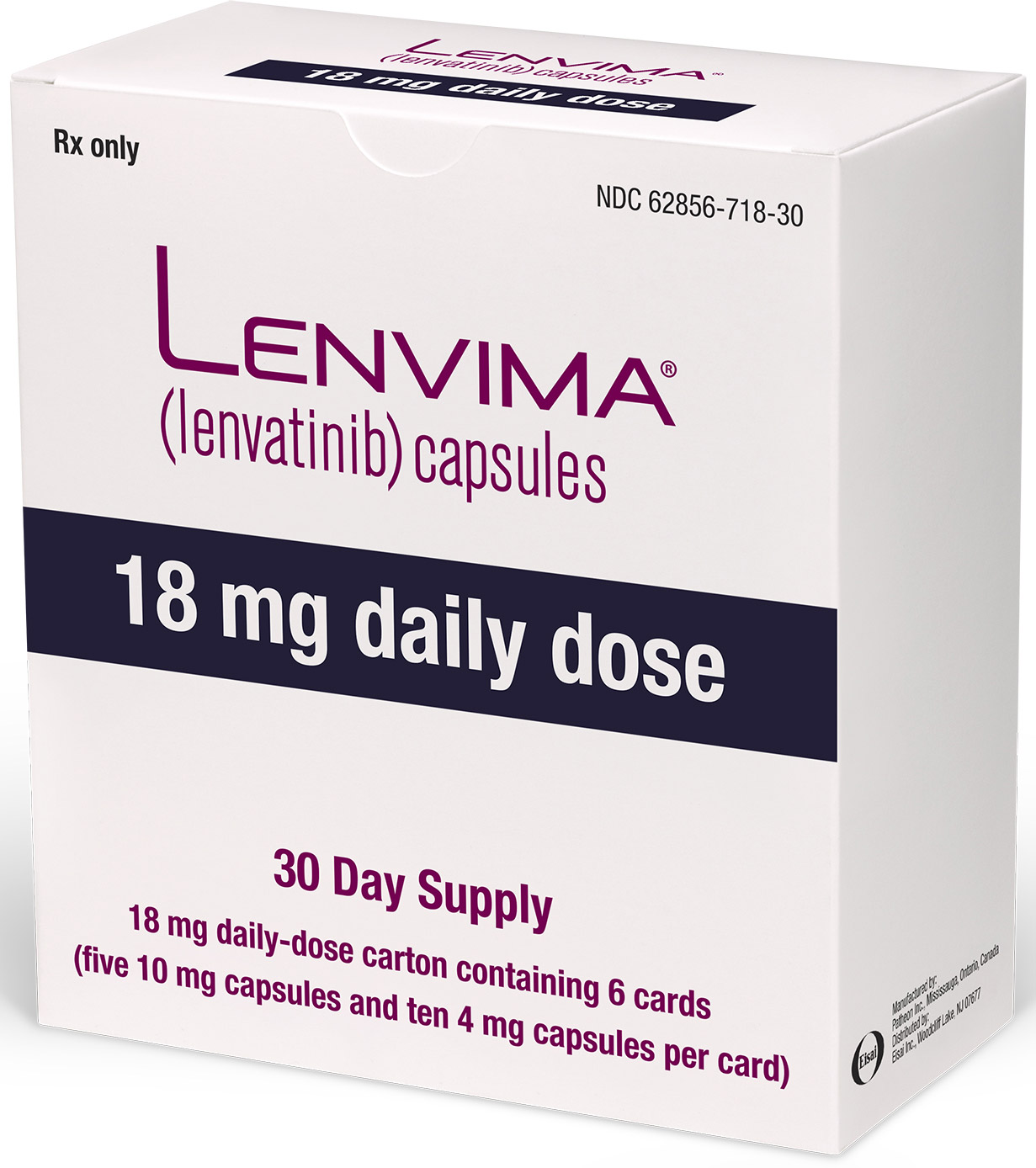 Упаковка препарата «Ленвима» (Lenvima, ленватиниб).