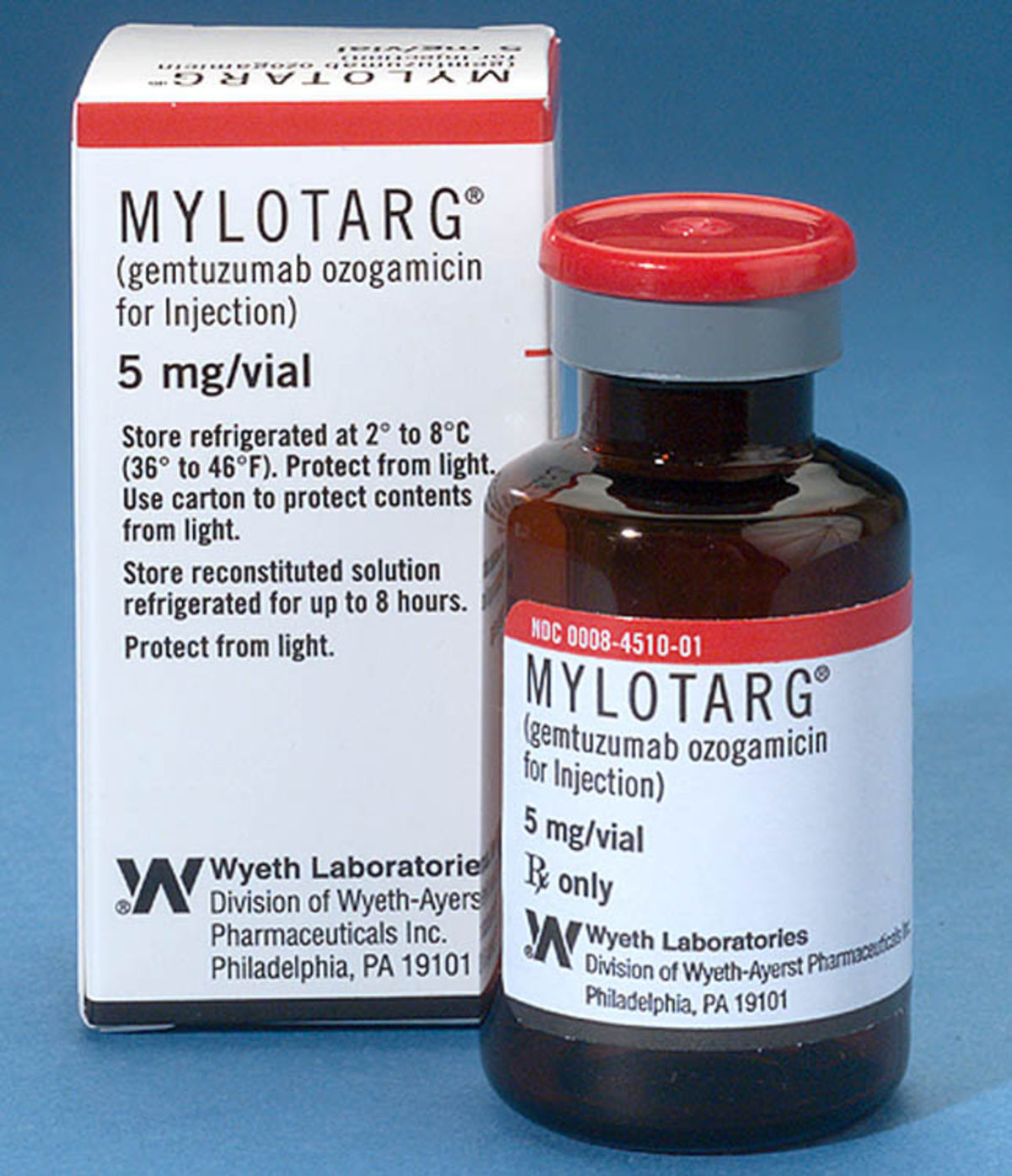 Упаковка препарата «Милотарг» (Mylotarg).